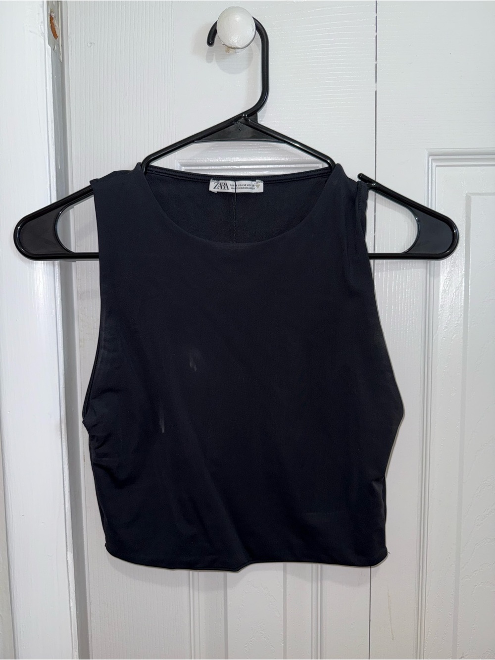 Zara Black Sleeveless Cropped Tank